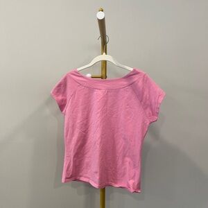 Chadwick's Pink Boat Neck Short Sleeve Knit T-Shirt Women's Regular Size M